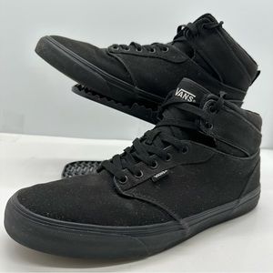 Vans Atwood Hi Mens 13 Triple Black High Top Shoes Sneakers Canvas Skateboard